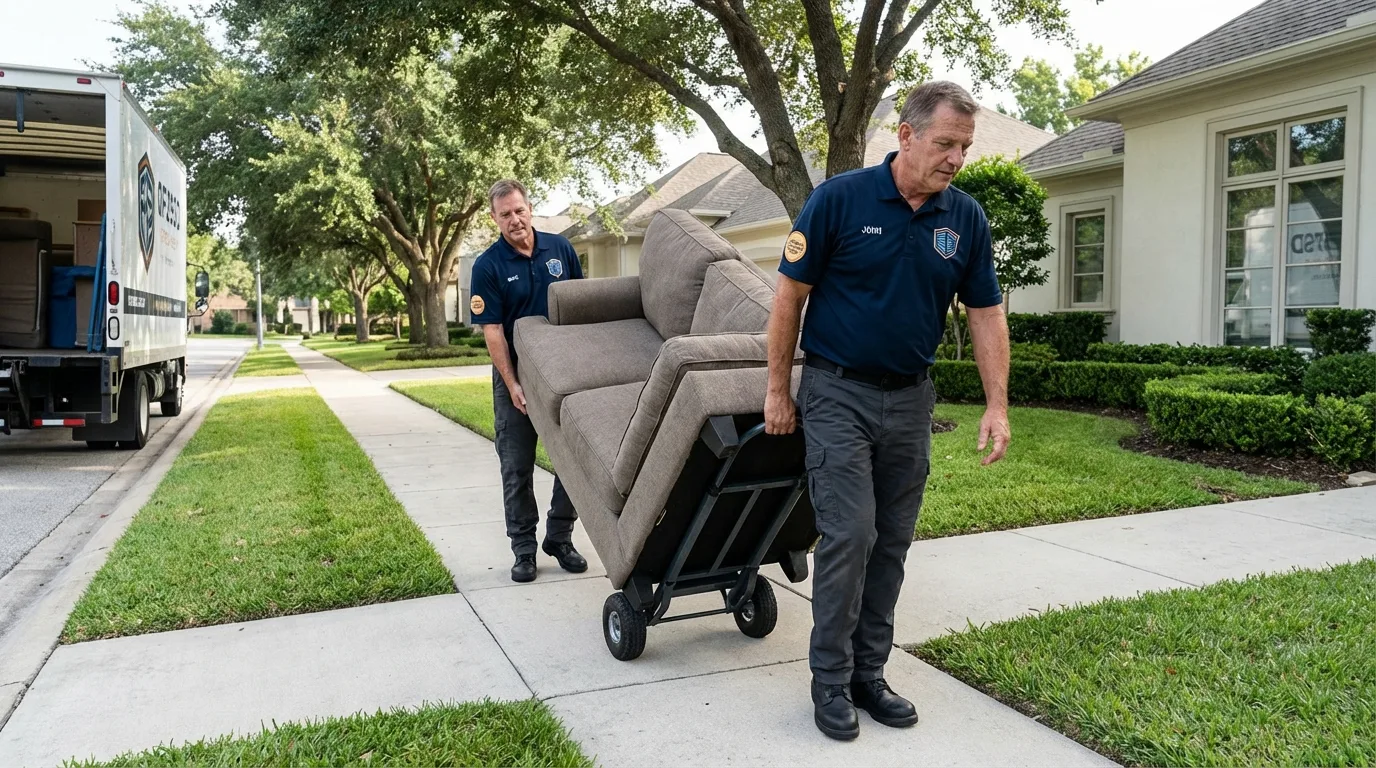 Local residential moving crew loading furniture in Grant Park, IL